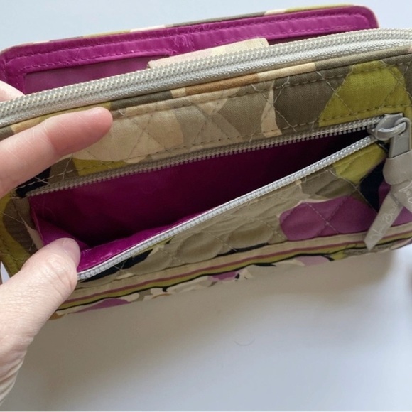 Vera Bradley Portobello Road Floral Lg Zip-Around Wallet Purple/Green NWT Wallet - Picture 9 of 11